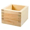 Wine Glasses 2pcs Japanese Style Sake Wooden Box Creative Cup Holder Small Cake Container