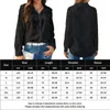 Women's Polos Women Elegant Shirt Top Loose Fit Chiffon Fashion Jacquard Solid Color With Pocket Office Ladies Commute Wear