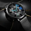 Wristwatches Luxry Luminous Men's Watch Round Calendar Quartz Stainless Steel Relojes De Cuarzo Para Hombre