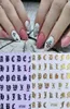 Nuovo adesivo per unghie bianco nero oro 3D autoadesivo adesivo per lettere con fascino fai da te per unghie decalcomanie manicure nail art decalcomania2988444