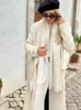 Женское полушерстяное осенне-зимнее свободное модное женское белое длинное шикарное топ винтажное пальто на пуговицах с лацканами теплое утолщенное мягкое пушистое 231102