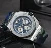 Ny toppmärke Mens Watch Rubber Strap Sapphire Quartz Designer Movement Multifunction Chronograph Man Watches