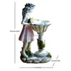 Trädgårdsdekorationer Flower Fairy Solar Decoration Harts Staty Light Glow in the Dark Yard Outdoor Scpture Angel Figure Decor Q0811 D OT3WY