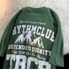 レディースTシャツアメリカンスタイルレトロスノーマウンテンプリントルーズでハンサムな特大の夏のカップル半袖Tシャツの男性と女性INSトップ230403