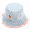 Cappello da pescatore con foro in denim vintage lavato pescatore casual nappa unisex cappelli di giunzione cappello da sole estivo per esterni HCS288