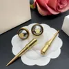 Nova Moda Ear Stud Grécia Padrão Meandro Medusa Retrato Escultura pingente mulheres homens La Medusa Greca Brincos de argola ouro Designer jóias VerX85