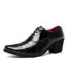 Chaussures habillées Arrivée High Heel Hommes Chaussures en cuir noir Grande taille 46 Bout pointu Hommes Oxford pour Zapatos de Vestir