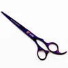 Sax Shears Black Knight Professional Frisör Sessorer 7 tum Cutting Barber Shears Pet Purple Style 231102