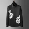 Chemises de luxe à fleurs en strass pour hommes, manches longues, de haute qualité, décontractées, pour affaires, fête sociale, Streetwear, vêtements pour hommes