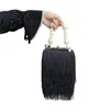 Bolsas de noite com borla Tassel Bolsa quadrada pequena bolsa de jantar fêmea de pérolas Bolsa de jantar de alta qualidade Bolsa de embreagem Bolsa de noite preta 230403