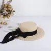 Elegante Damenhüte Schleife Strohhut mit großer Krempe Hüte für Frauen Sonne Sommer Stroh Bucket Hat Golfhut