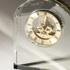 Masa Saatleri Vintage Mekanik Saat Kristal Şeffaf Kapalı Masa Dekorasyonu Ev İzle Oturma Odası