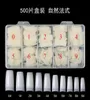 Box 500 Acrylic False Nail Tips Clear White Natural Color French Nail Full Cover Half Tips Ultra Flexibel storlek 10 Size Fake Artific1241261