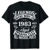 Mens tshirts 40ª lendas vintage nascidas em 1983 40 anos t camisetas gráficas Cotton Streetwear Caminhadas de aniversário de manga curta 230403