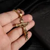 Chains High Quality Vintage Religion Jewelry Retro Titanium Stainless Steel Crucifix Inri Jesus Cross Pendant Necklace Women Men