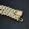 12mm Sier Hip Hop Vvs Diamond Moissanite Baguette Cuban Link Chain