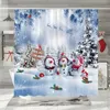 Tende da doccia Tenda di Buon Natale per il bagno Pino Bambini Pupazzo di neve Decorazioni per le vacanze invernali Decor