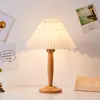 Bordslampor japanska retro led lampa nordiskt fast trä för sovrummet sängklassisk lyx amerikansk studie vardagsrum