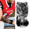 Tillfälliga tatueringar Black Forest Tattoo Sticker för män Kvinnor Tiger Wolf Death Skull Temporär tatuering Fake Henna Skeleton King Animal Tatoo Z0403