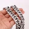 Chains 9/11/13/16/19/21mm Wide Strong Men Cuban Curb Link Chain Stainless Steel Bracelet/Necklace High Polishing Silver Color 7-40inch