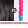 Bandanas 3 Pcs Braided Wigs Kanekalon Hair Gradient Color Braid Synthetic Braiding Hairpieces Miss