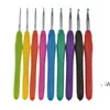 9PCSet Metal Crochet Hook Knitting Needles Crochet Tool with Soft Handle DIY Knitting Needles