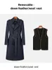 Men 'Blends Classic Long Denim Trench Coat for Men Indigo Pure Cotton Non Fading Double Bestodewead Waist Fitting厚いジャケット231102