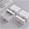 Jewelry Stand 12 Pieces/Lot High Quality Kraft Paper White For Ring Earrings Necklace Bracelet Packaging Storage Gift Box Dr Dhgarden Dhcmk