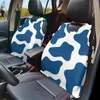 Car Seat Covers Vest Cover Blue Cow Pattern Easy To Install Auto Interior 2 Pack Slip-Resistant For Women