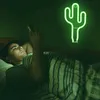 Night Lights Cactus Neon Sign Green Cactus Led Night Light for Wall Light Up Sign Battery or USB Operated Cactus Neon Signs for Bedroom P230331