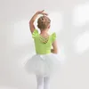 Dancewear Sparkle Ballet Tutu Skirt Artistic Gymnastics Mesh Girl Leotard Flutter Short Sleeve Ballerina Princess Dress Up Costume Korea 231102