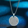 Pendentif Colliers Ronde En Acier Inoxydable Charme Collier Pour Hommes Mode Hip Hop Punk Bijoux Accessoires Cadeau De Fête En Gros