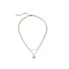 Ожерелья с подвесками, короткая цепочка на ключицы, колье, двухслойное ожерелье, простой жемчуг, женский дизайн меньшинства, высококачественные ювелирные изделия