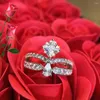 Cluster Rings Fashion Chic Princess Crown Crystal Zircon Diamonds for Women White Gold Silver Color Bague Jewelry Bijoux Wedding Presents