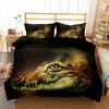 Beddengoed sets alligators tweepersoonsbed dekbed set slaapkamer huis textiel slechte hoes jogo de cama duvetcover2pcs kussensloop