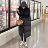 Women's Vests Winter Hooded Vest Woman Long Coat Puffer 2024 Korean Autumn Outwear Belt Female Sleeveless Jacket