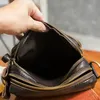 Evening Bags Quality Leather Male Casual Design Shoulder Messenger bag Cowhide Fashion Cross-body Bag 8" Tablet Tote Mochila Satchel 144-b 230403