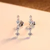 New Micro Set Zircon S925 Silver Geometry Stud Earrings Jewelry Charm Women Shiny 3A Zircon Temperament Earrings for Women Wedding Party Valentine's Day Gift SPC