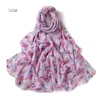 Шарфы 200 цветов шифоновый хиджаб с цветочным принтом шарф для женщин Мальдивы с цветочным принтом модная мусульманская шаль с принтом Малайзия