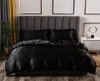 Lyxbäddar Set King Size Black Satin Silk Comforter Bed Home Textil Queen Size Däcke Cover Cy2005199737190