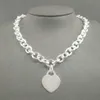 S925 Sterling Silver Necklace for Women Classic Heart-shaped Pendant Charm Chain Necklaces Luxury Brand Jewelry Necklace277e
