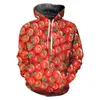 Sweat à capuche pour hommes, série Fruit, motif imprimé en 3D, pull avec poche, loisirs, coupe ample, 2023
