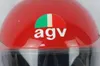 AGV Full Helmets Herr- och kvinnors motorcykelhjälmar 1985 Vintage AGV KR-2001 Röd motorcykelhjälm tillverkad i Italien Valenza tillverkad i Italien WN-B8PG