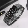 Armbanduhren Uhr Männer Mode Sport Quarzuhr Metall Digital Eisen Rot LED Samurai Für Jungen Einfach Wathes Relogio Masculino