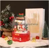 Christmas Snowman House Music Box Light Santa Claus Holiday Block Toy Gift