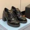 Chaussures habillées de plate-forme de luxe de qualité supérieure, mocassins noirs à semelle épaisse et épaisse, bouts ronds, chaussures en cuir lisse de styliste pour femmes