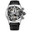 Montres-bracelets Reef Tiger/RT Hommes Sport Montre Mécanique Automatique Squelette Acier Étanche Tourbillon Reloj Hombre