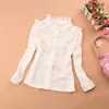 Enfants Chemises Printemps Automne 2-16Y Mousseline À Volants En Dentelle Bébé Jeunesse Grande Fille Chemise Blanche À Manches Longues École Fille Top Chemise Pour Enfants 230403