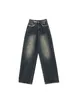 Jeans da donna Y2k Chic blu scuro dritto sciolto BF vita alta Casual Jean pantaloni larghi in denim femminile pantaloni autunnali