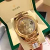 Com caixa original AAA Diamonds Man Watch 41mm Gold Datejust Day-Date Presidente relógio Mecânico Automático Sapphire Glass Asia 2813 Movemen Mens Womens Relógios presente